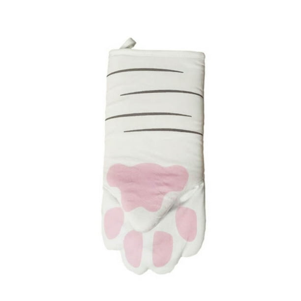 Cat Paw Maniques Longue Coton Baking Isolation Gants résistant à la chaleur T0B7